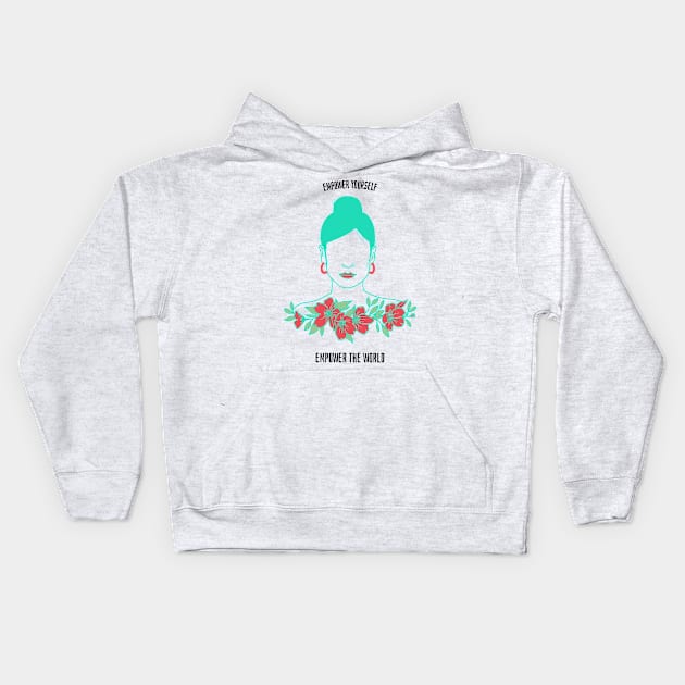 Empower yourself - Empower the world Kids Hoodie by RetroRickshaw